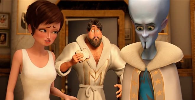 Metro Man Sees Megamind and Roxie meme template