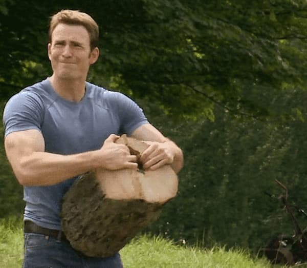 Captain America Chopping Wood meme template