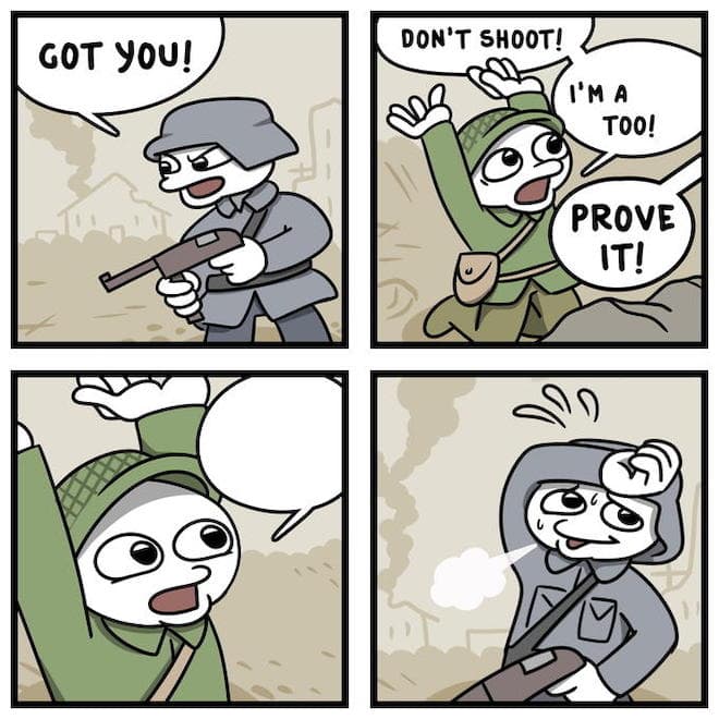 Don't Shoot, I'm a Nazi Too meme template