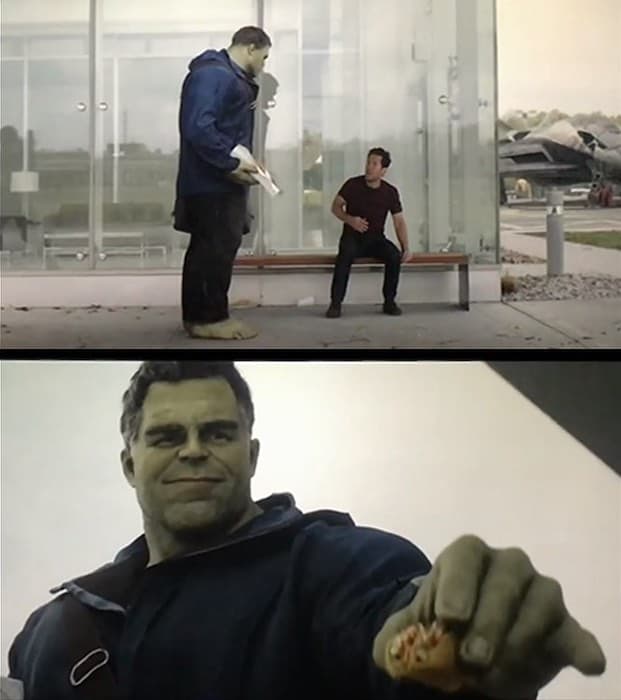 Hulk Gives Ant-Man a Taco meme template