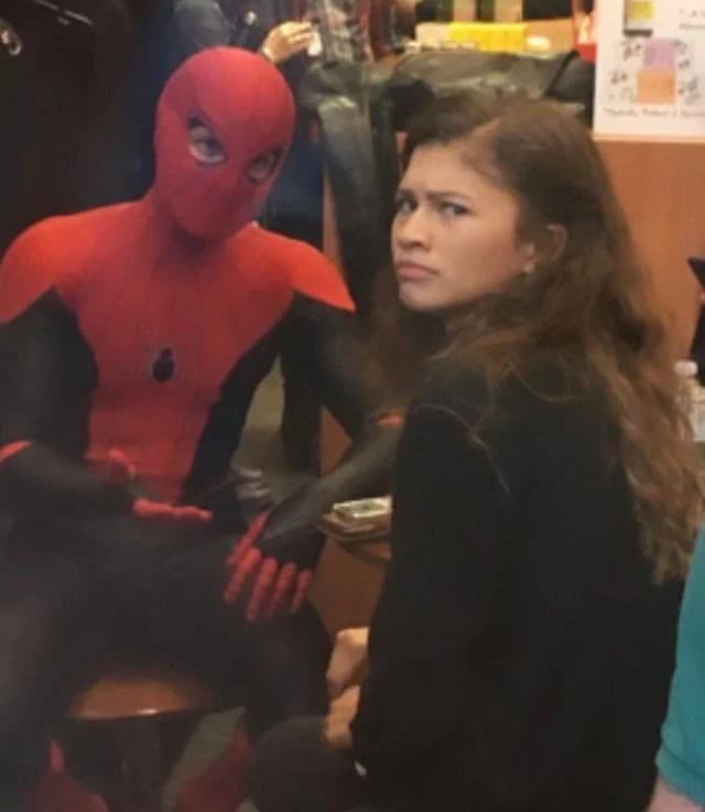 Spider-Man Explaining to Zendaya meme template