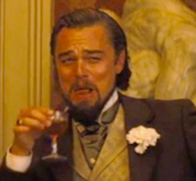 Leonardo DiCaprio Laughing meme template