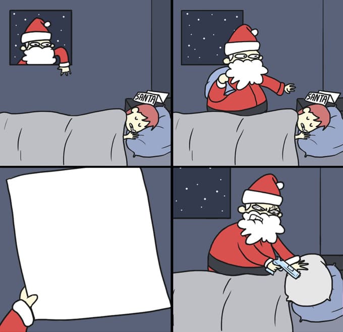 Letter to Murderous Santa meme template