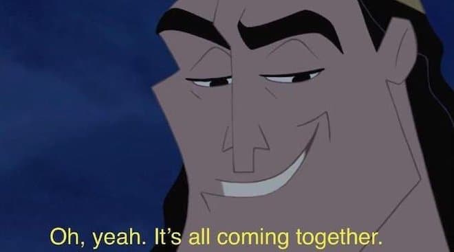 Oh Yeah, It's All Coming Together meme template
