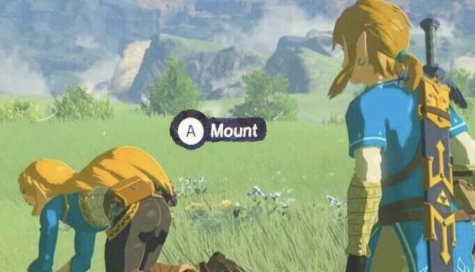 Press A to Mount meme template