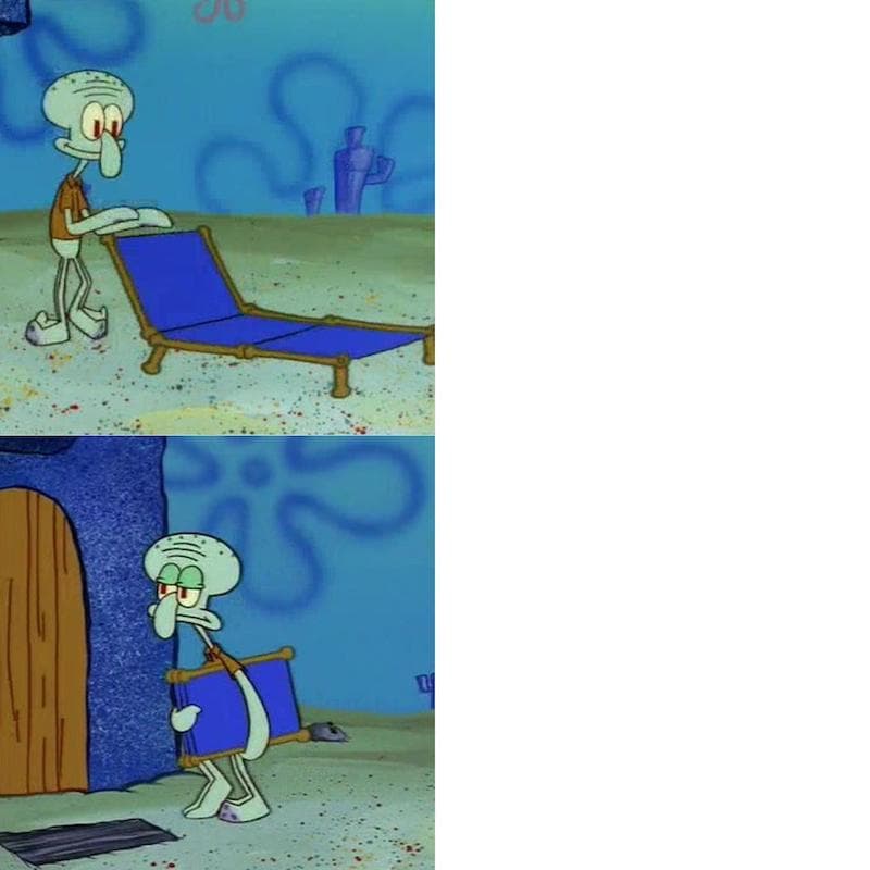 Squidward's Lounge Chair meme template