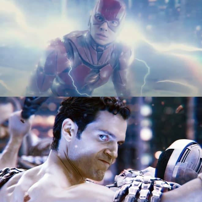 The Flash Looking at Superman meme template