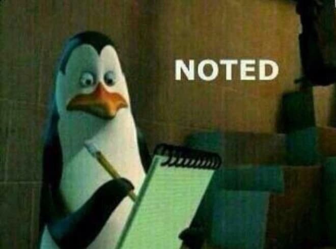 Kowalski «Noted» meme template